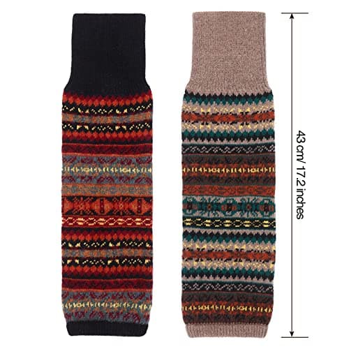 Satinior Women's Bohemian Leg Warmers Long Knit Boot Cuffs