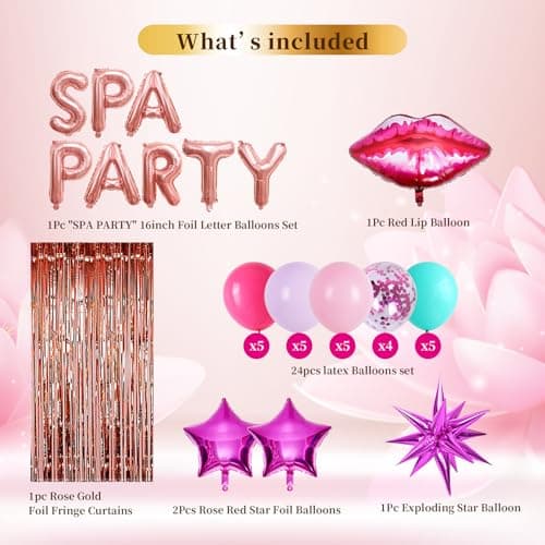 Spa Party Balloons and Decorations for Girls' Sleepovers