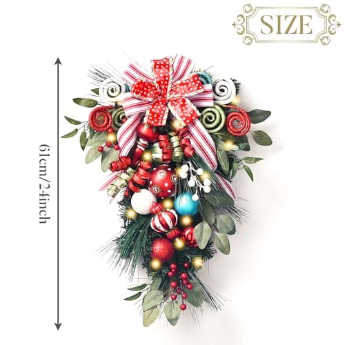 Valery Madelyn 24 Inch Elf Red Green LED Outdoor Swag Decoration