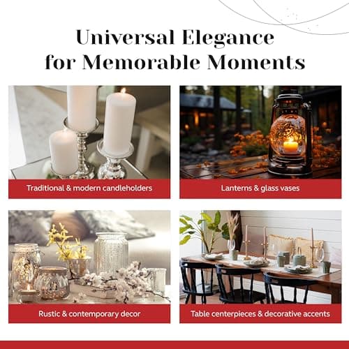 Parnoo Ivory Pillar Candles Set of 3 - Dripless Unscented Decorative Candles