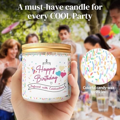 7 oz Vanilla Soy Wax Sprinkles Candle, Best Friend Birthday Gift for Women