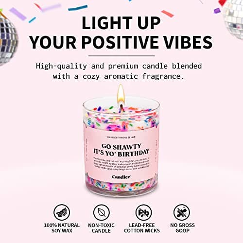 Birthday Cake Soy Candle - Relaxation Gift, 60-Hour Burn