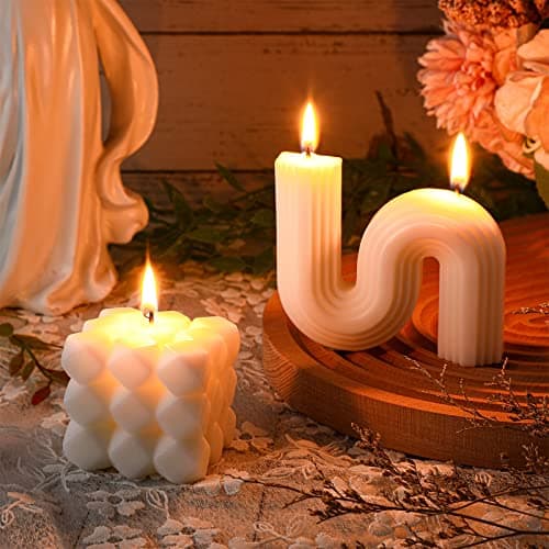 Aesthetic Candles Cube and S Shaped Scented Candles for Home Decor, Women's Gift, Relaxation