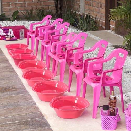 Kids Spa Party Kit for Girls: Foot Tub, Hand Towels, Eye Masks - Set of 36 (Rose)