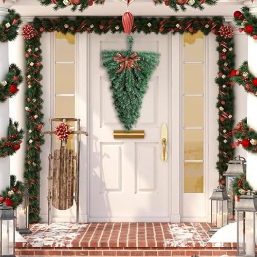 Faux Pine Teardrop Christmas Swag, 18inch, 2PCS Mantle Decor