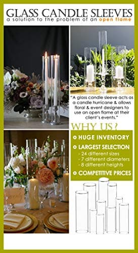 CYS D-3" H-6" Glass Hurricane Candleholder Clear Chimney Shade