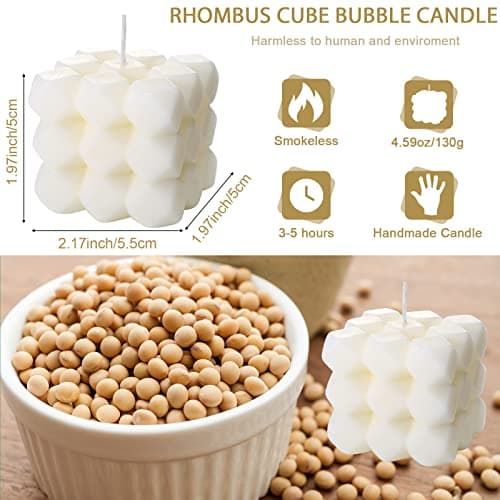 Aesthetic Candles Cube and S Shaped Scented Candles for Home Decor, Women's Gift, Relaxation