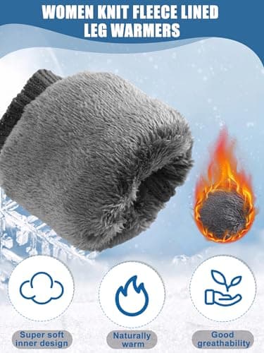 Chuarry Women's Winter Fleece-Lined Leg Warmers for Skating and Everyday Wear