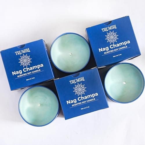 Nag Champa 5oz Soy Candle - Natural Organic Aromatherapy for Home - Velas Aromáticas