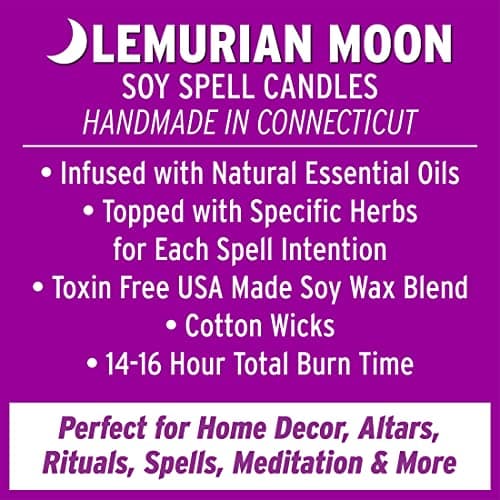 Lemurian Moon Soy Candle with Patchouli & Angelica for Spells & Protection