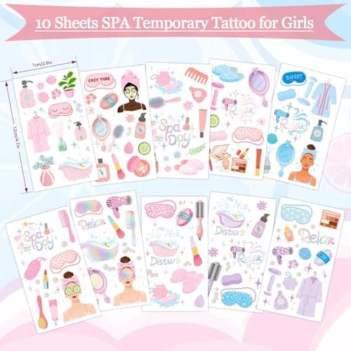 Spa Party Favors for Girls: Temporary Tattoos and Slumber Party Supplies