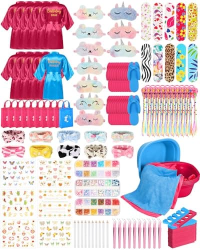 Suhine 10 Set Spa Party Supplies for Girls & Kids Birthday Favor Kit