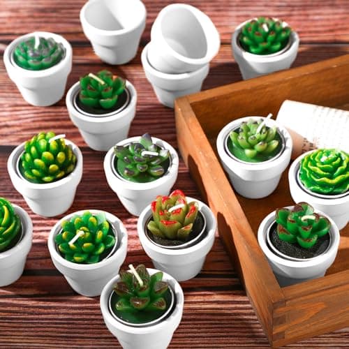 Shihanee 36 Pcs Succulent Candle Decorations