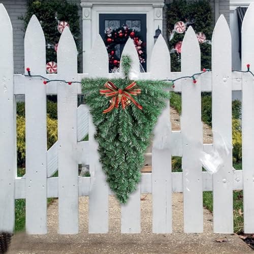 Faux Pine Teardrop Christmas Swag, 18inch, 2PCS Mantle Decor
