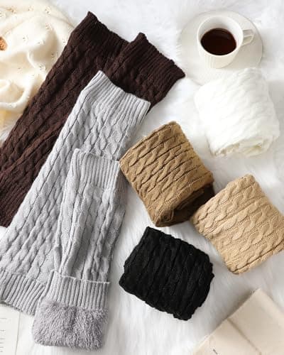 Winter Fleece Lined Leg Warmer for Women: Double Layer Skating Warmth