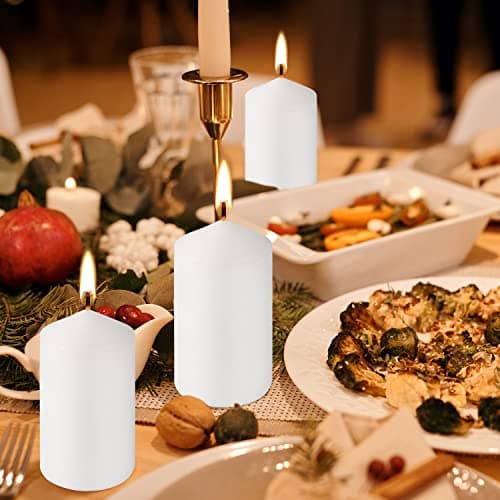 20-Pack High White 2x4 Unscented Pillar Candles Ideal for Weddings & Emergencies
