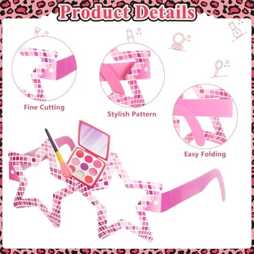 32pcs Spa Photo Booth Props: Makeup Eyeglasses Frames for Party Decorations