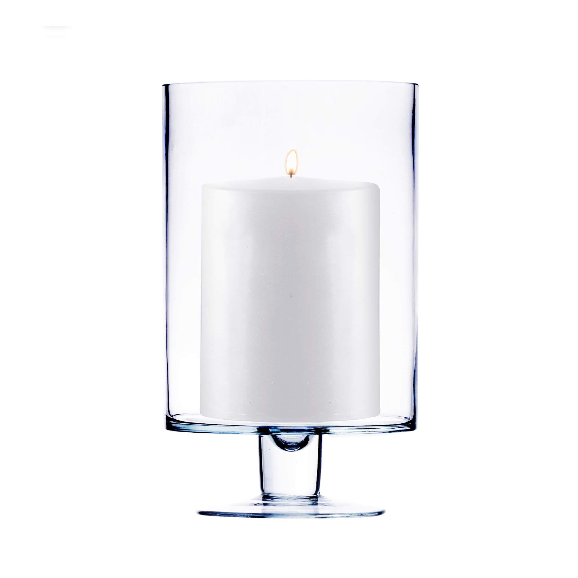 CYS EXCEL Glass Hurricane Pillar Candle Holder, Multiple Size Choices