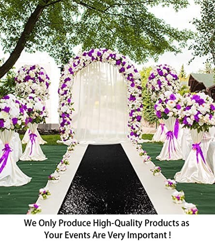 Black Sequin Aisle Runner for Wedding - 10FT Long