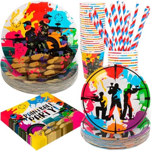 Spa Birthday Party Decorations, 120PCs Disposable Tableware | Relaxing Supplies for 24 Guests