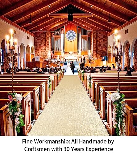 Gold Aisle Runner for Wedding Ceremony, Graduation and Birthday Decoration