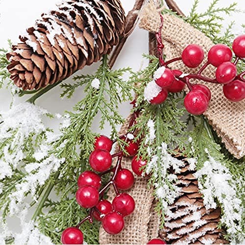 2 Pack Teardrop Christmas Swags with Red Berries for Home Decor