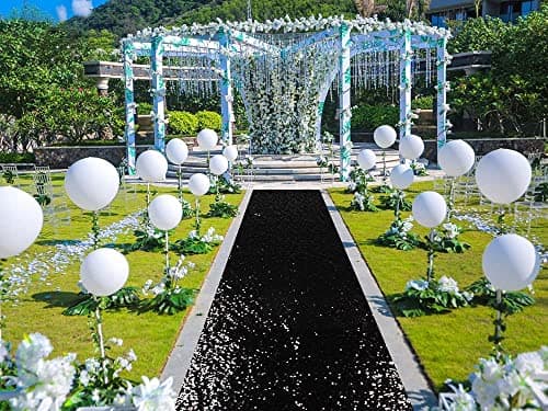 Sparkle Sequin Aisle Runner for Weddings (3FTx15FT, Black)