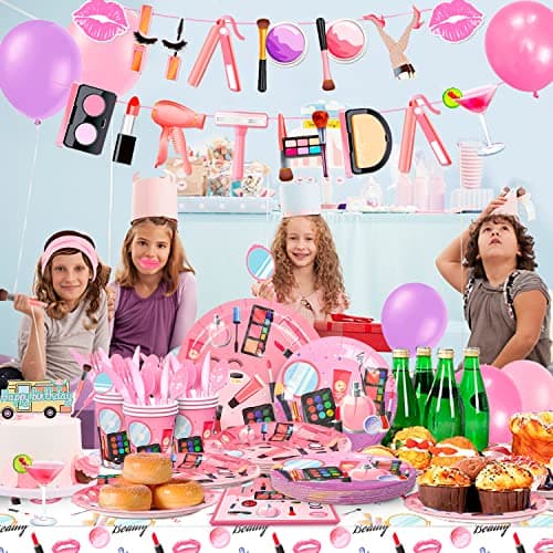 165pcs Makeup Theme Party Decorations Set for Birthday Party