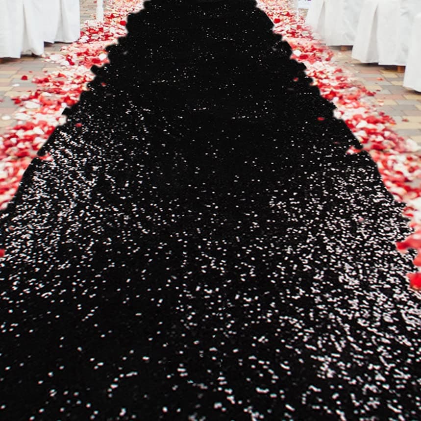 Partisout Sparkle Aisle Runner for Weddings (2ftx15ft, B Silver)