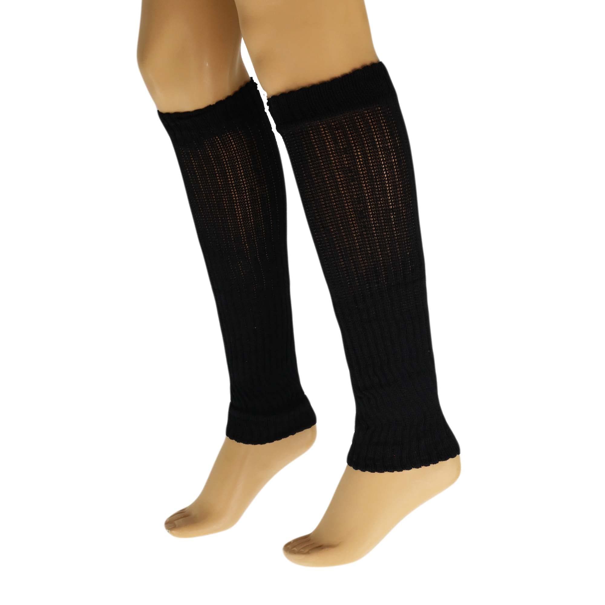 American-Made AWS Women's Retro Knitted Cotton Leg Warmers Soft & Stretchy