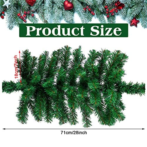28 Inch Faux Pine Greenery Swag for Christmas Mailbox and Door Decorations
