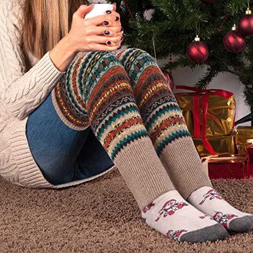 Satinior Women's Bohemian Leg Warmers Long Knit Boot Cuffs