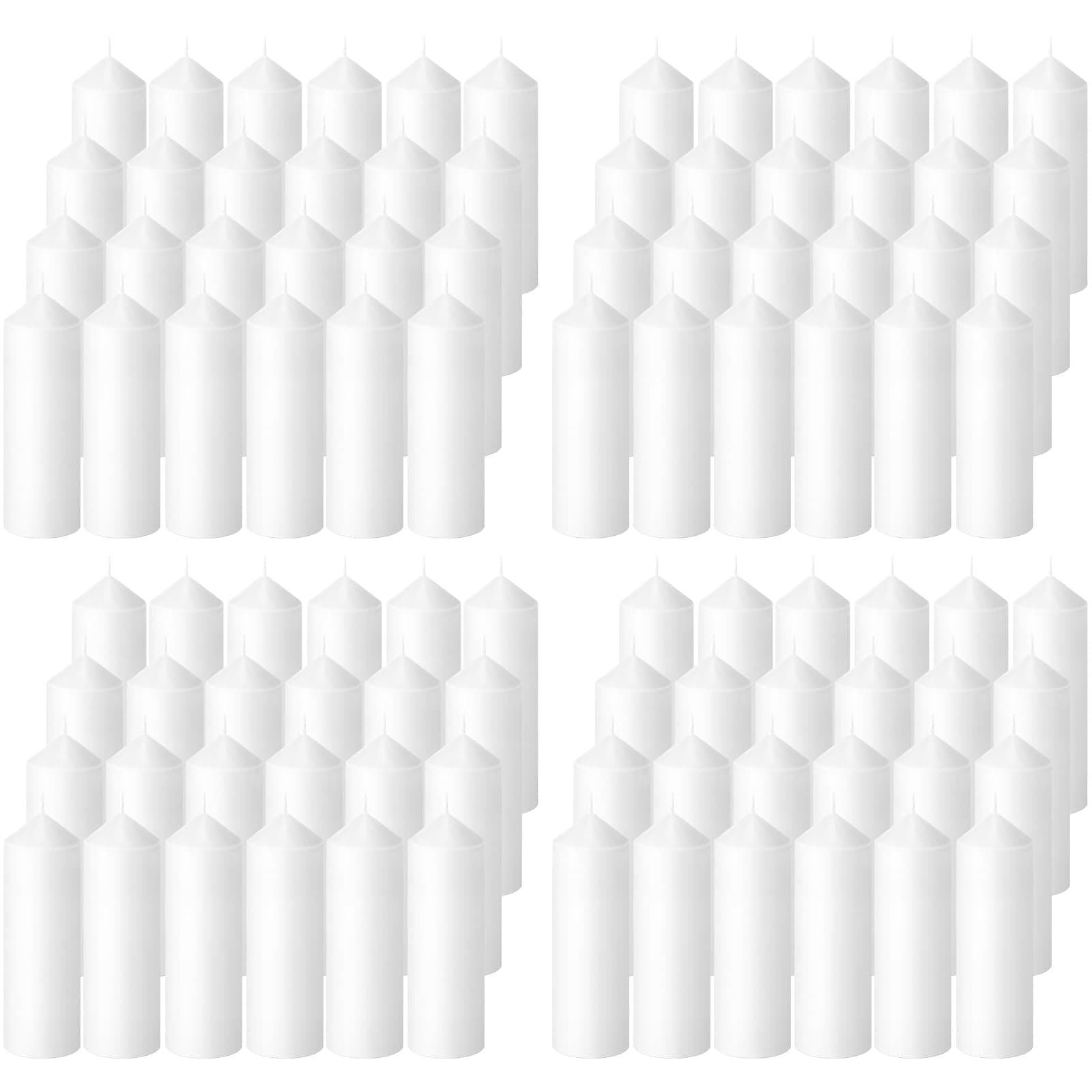 MTLEE Set of 40 White 2x4 Inch Dripless Unscented Large Burn Clean Smokeless Dinner candles