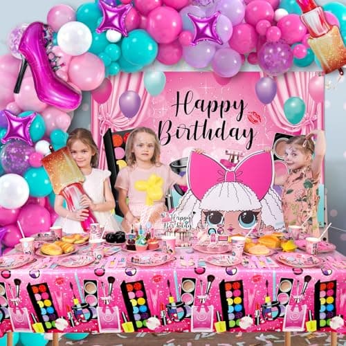 Spa Birthday Party Decoration Kit: Balloons, Plates, Napkins, & More for Girls & Women