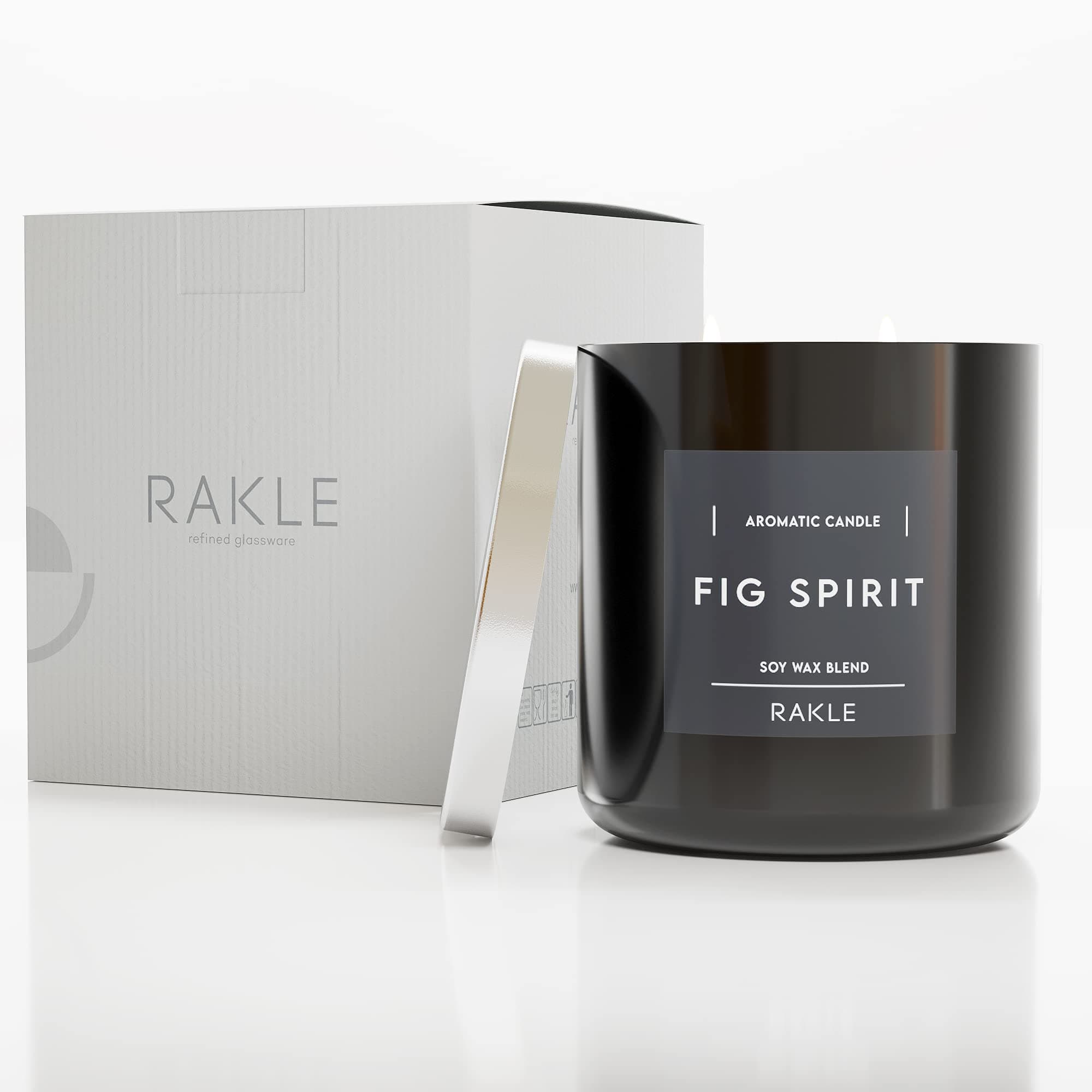 RAKLE Fig Spirit Scented Candle - Premium Soy Wax 16.9 oz Jar