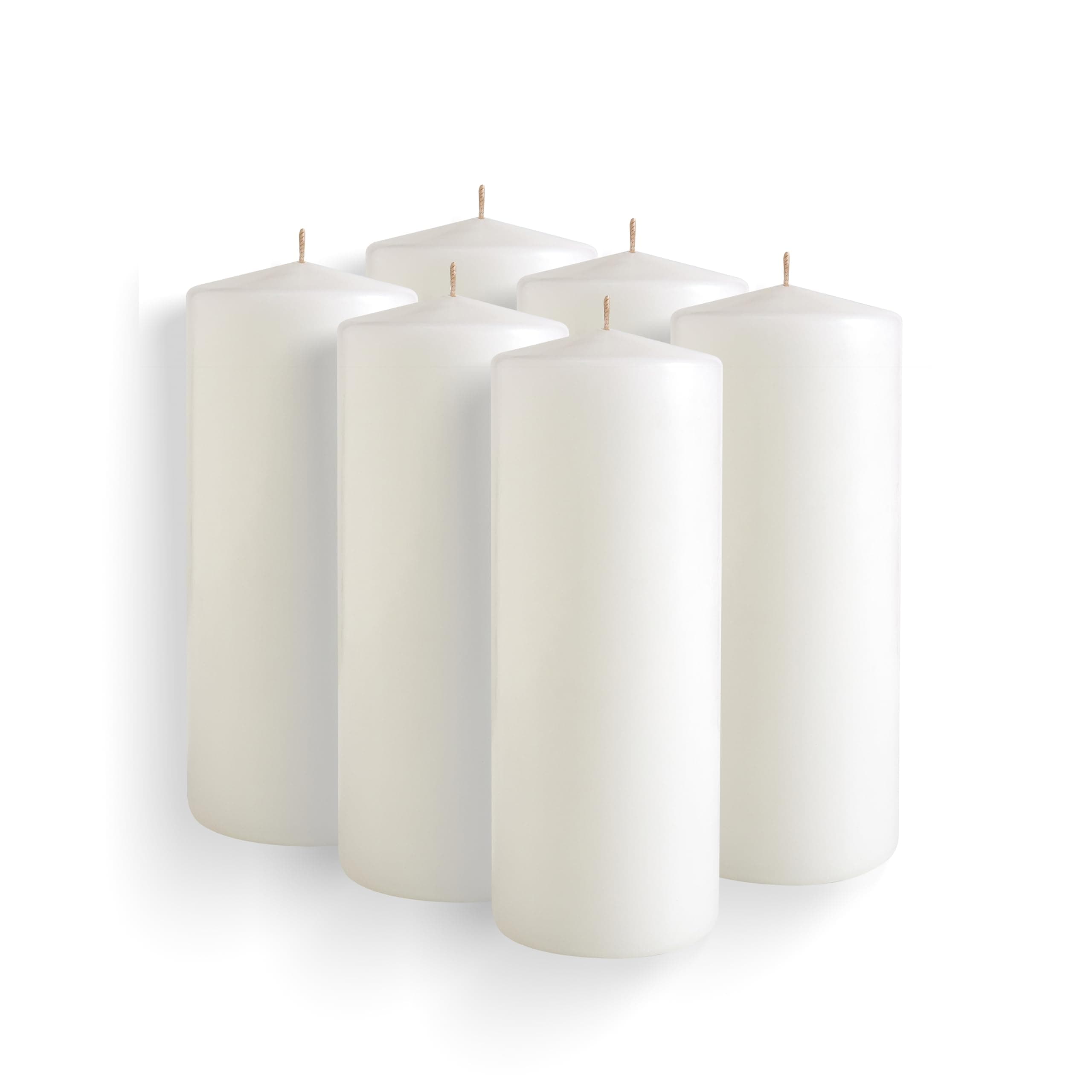 Simply Soson White Pillar Candles, Set of 6, 2.5x6 Inch