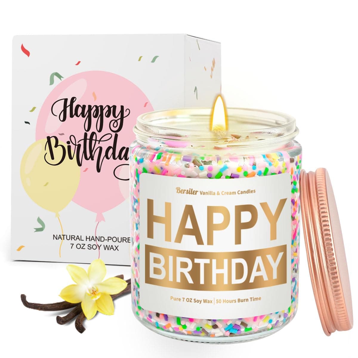 Vanilla Cream Birthday Candle for Women