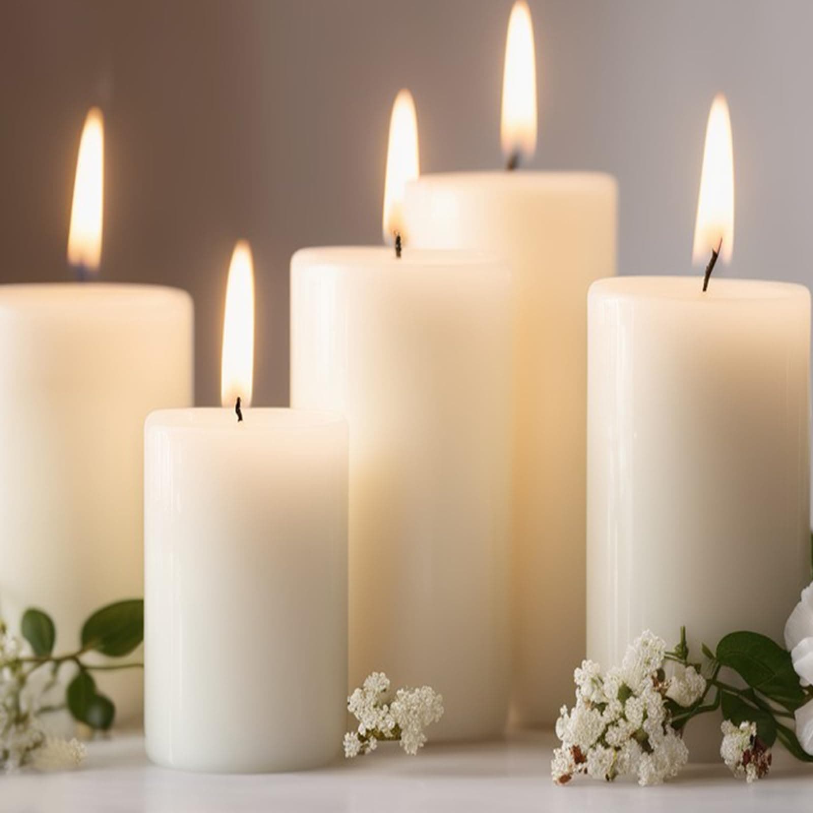 Unscented Pillar Candles, 3x6 inch, 74 Hours Burning, Set of 6, Dripless and Smokeless, for Dinner Table, Wedding, Spa, Aromatherapy, Party