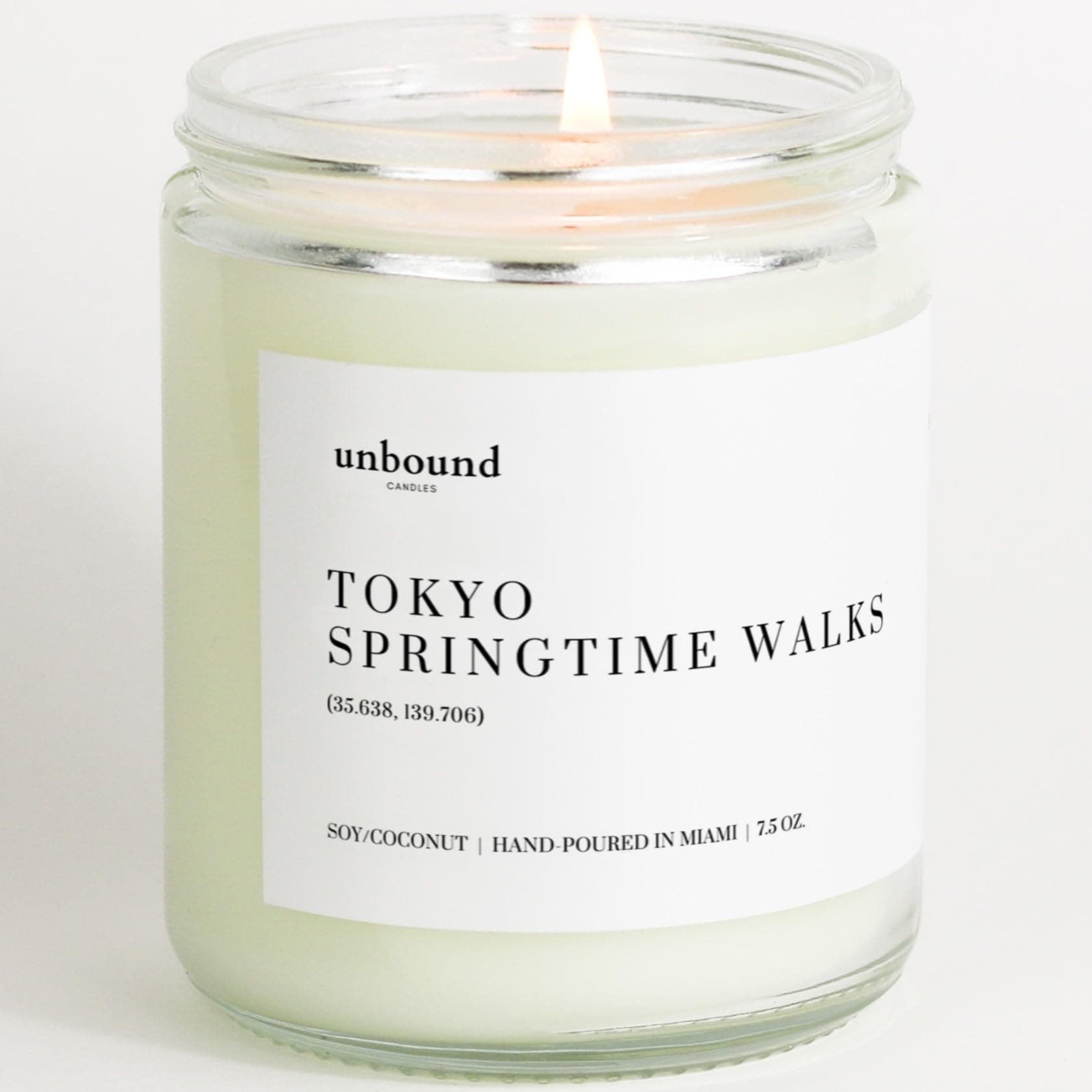 Japanese Cherry Blossom Scented Candle | USA-Handmade 7.5oz Soy Candle | 50hr Burn Time