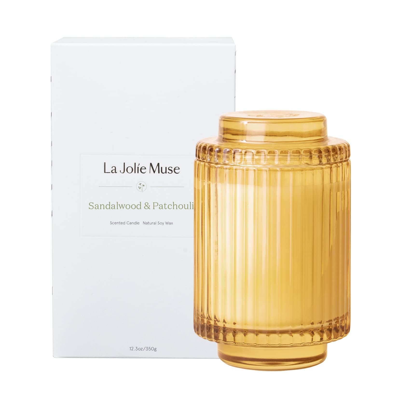 LA JOLIE MUSE Scented Candle, Sandalwood & Patchouli, 80hr Burn Time