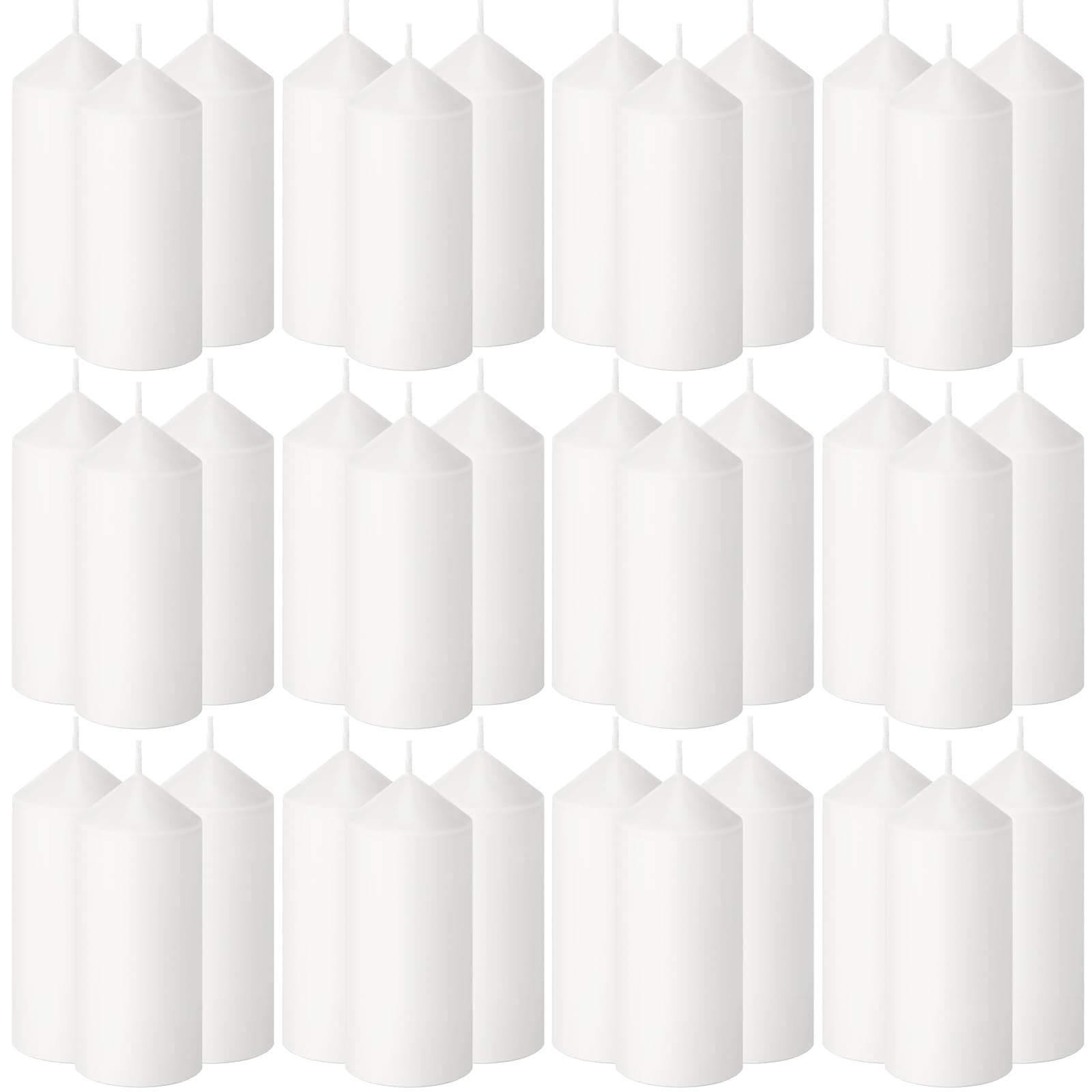 16 Pack 60 Hour Long Pillar Candles for Wedding and Events