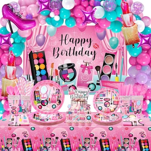 Spa Birthday Party Decoration Kit: Balloons, Plates, Napkins, & More for Girls & Women