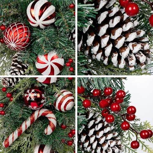 30" Artificial Winter Swag Garland with Pine Cones & Berry Clusters for Holiday Decoration