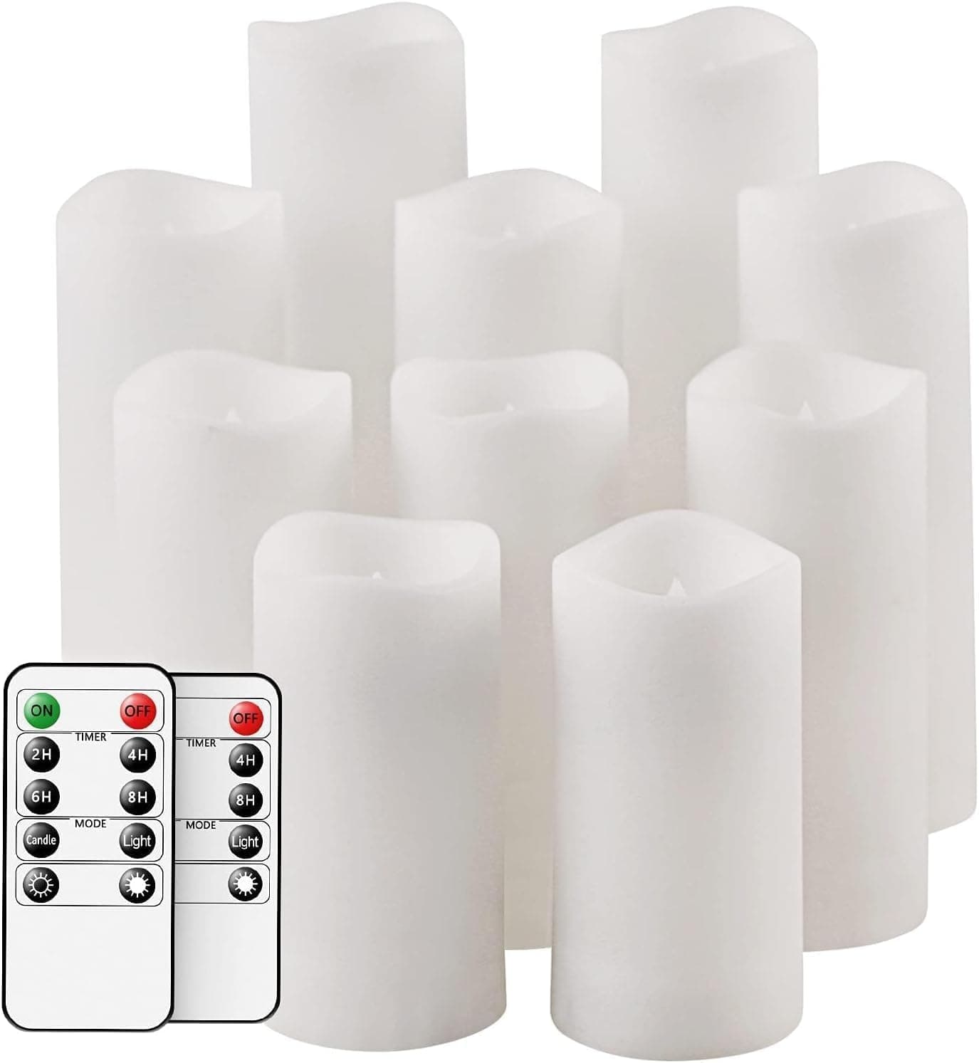 Salipt Flameless LED Flickering Candles Set of 10, White