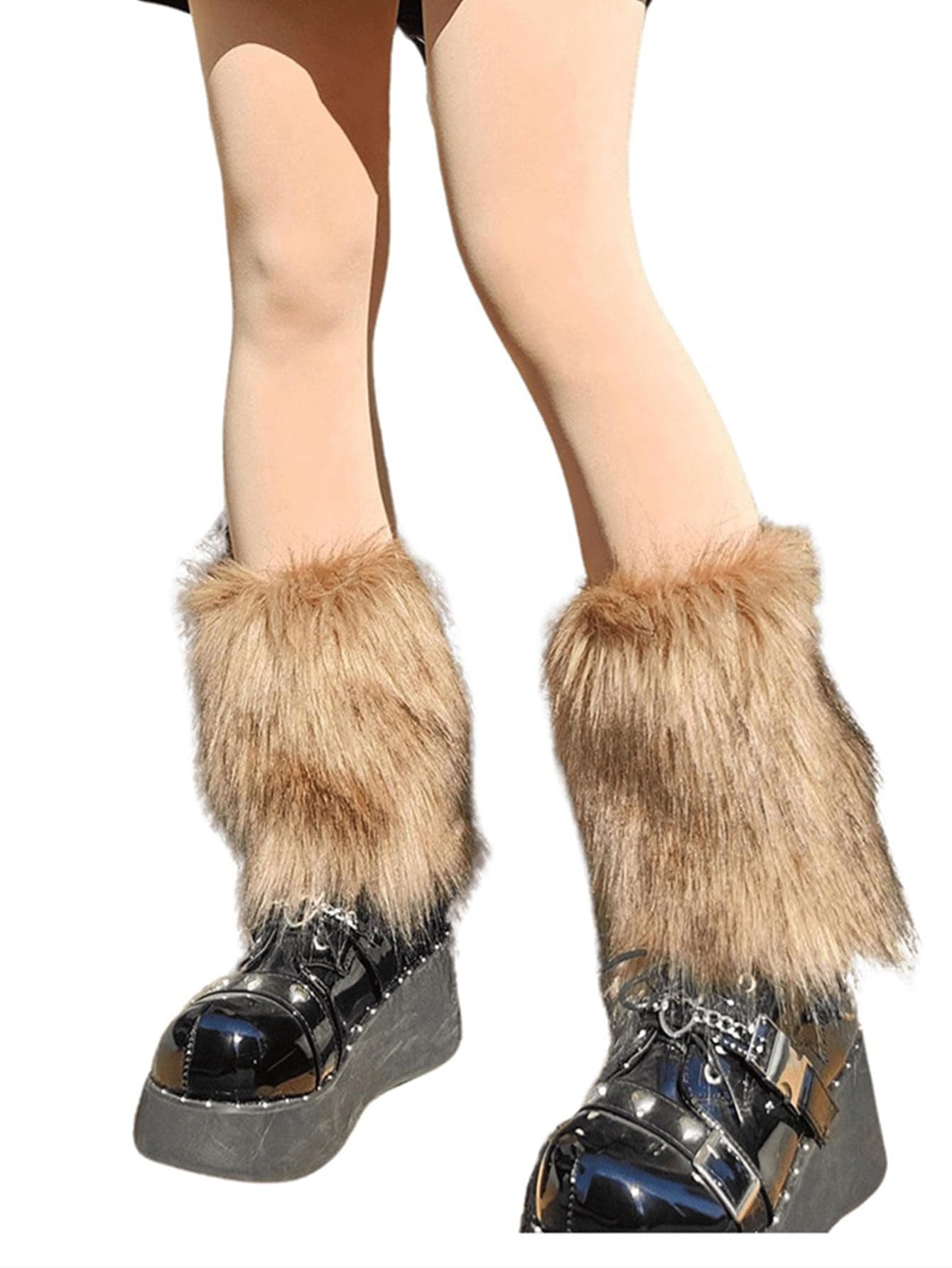 SHENHE Faux Fur Y2K Vintage Short Leg Warmers