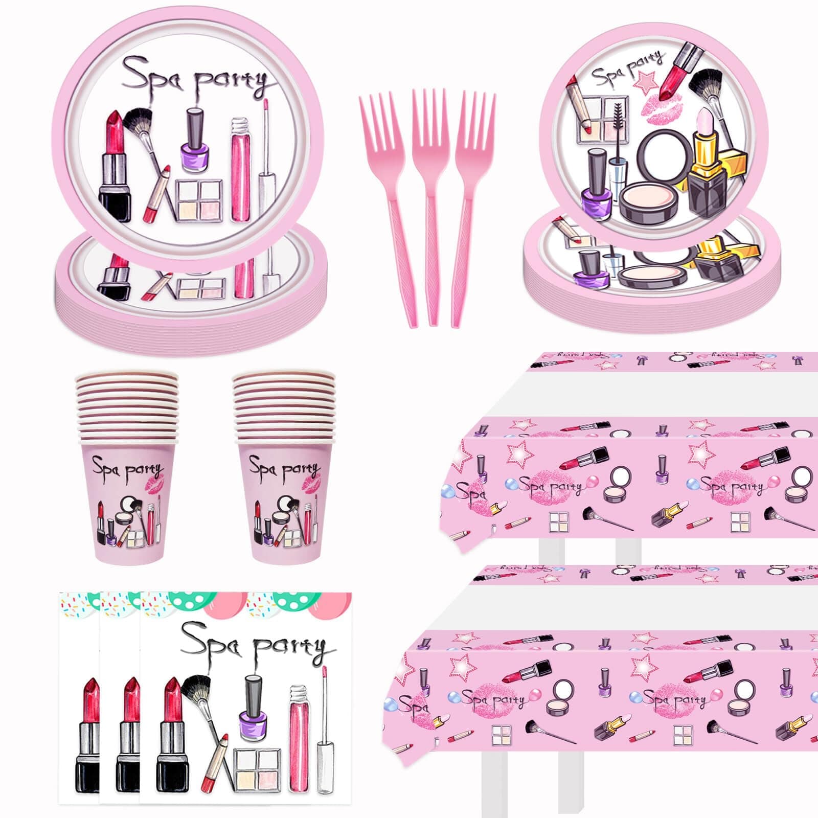 Refined Spa Party Decor Kit for Girls Makeup Spa Day Birthday