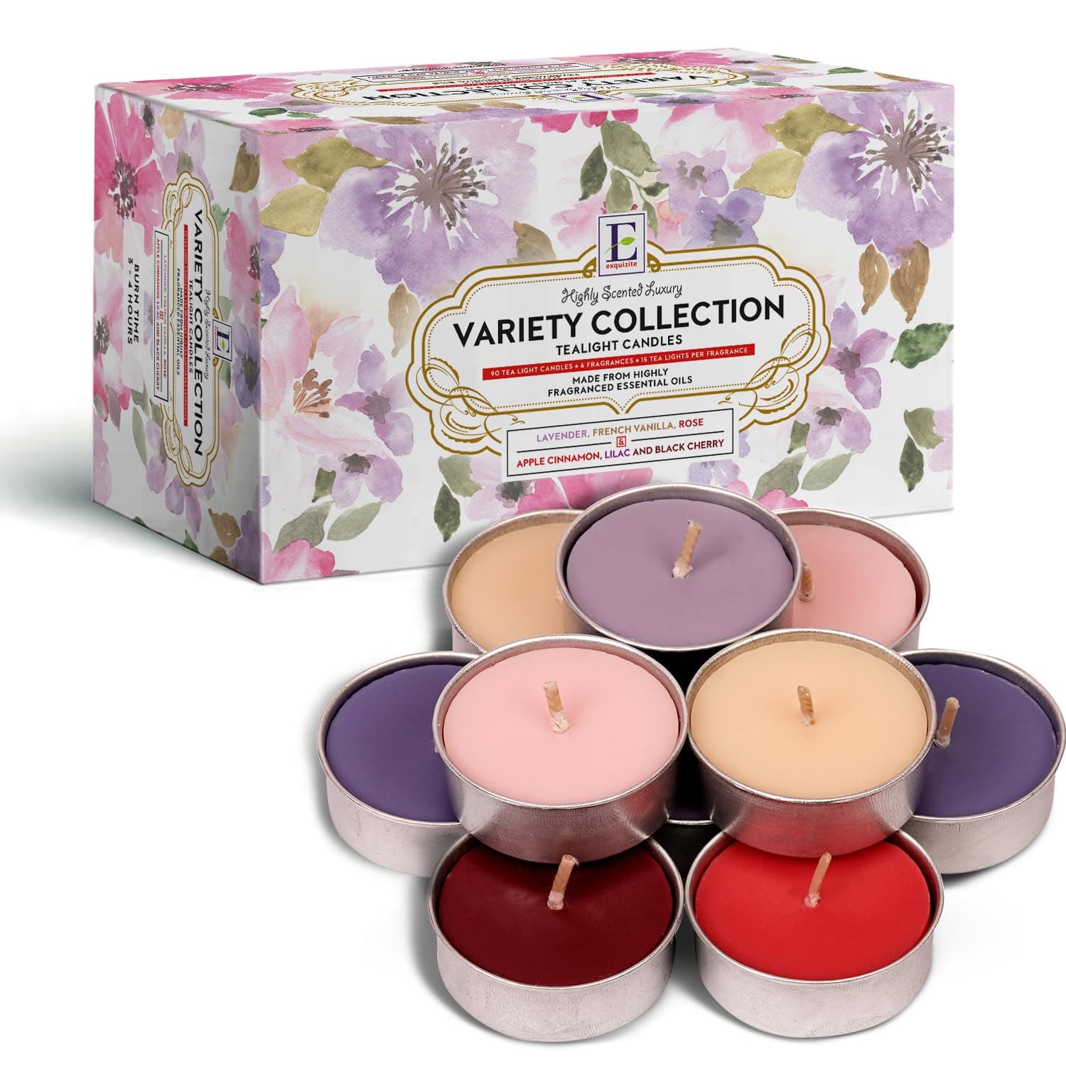 Bulk Pack of 90 Scented Tealight Candles for Home and Weddings