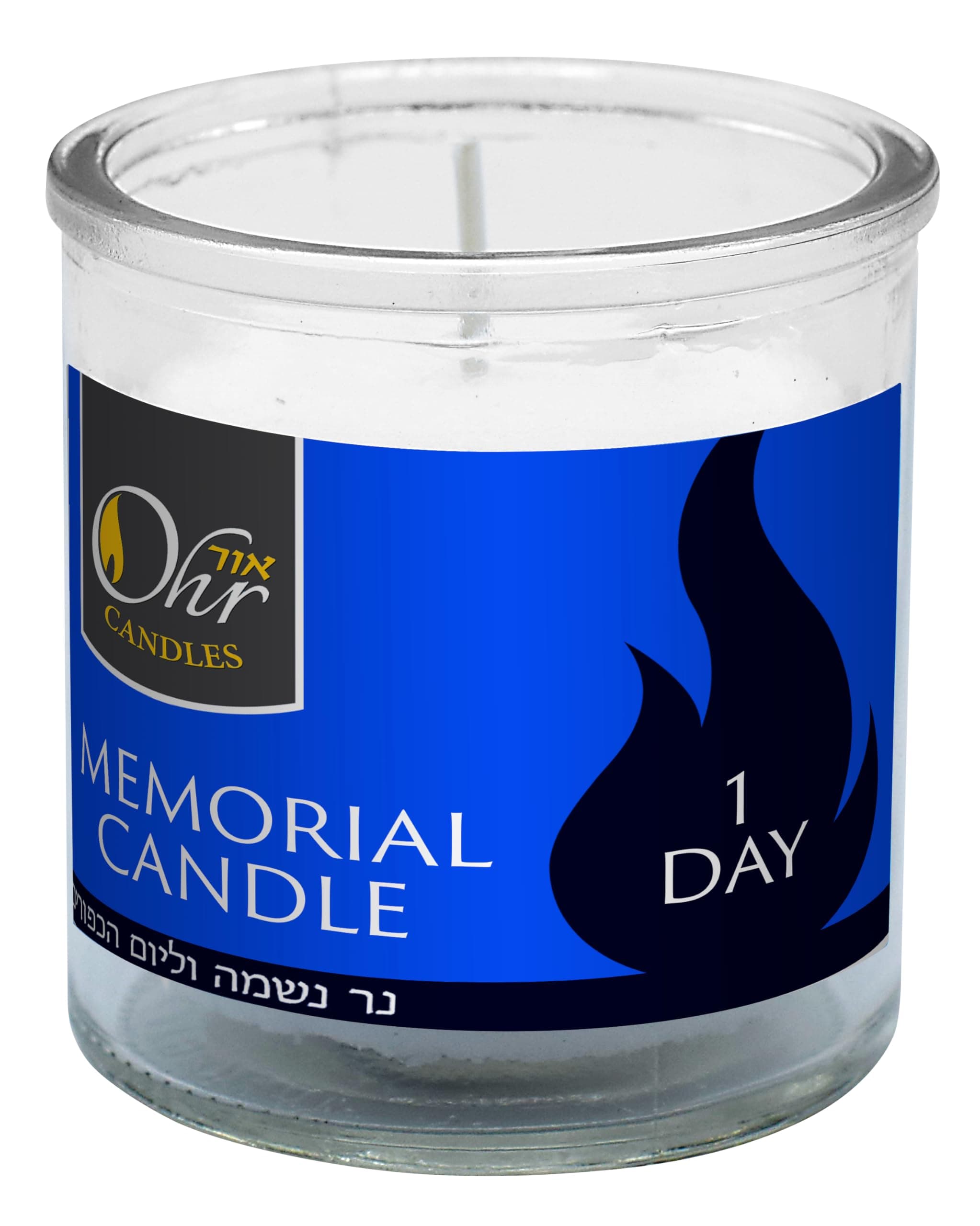 OHR Yahrzeit Memorial Candle - 24 Hour Glass Tumbler Pack