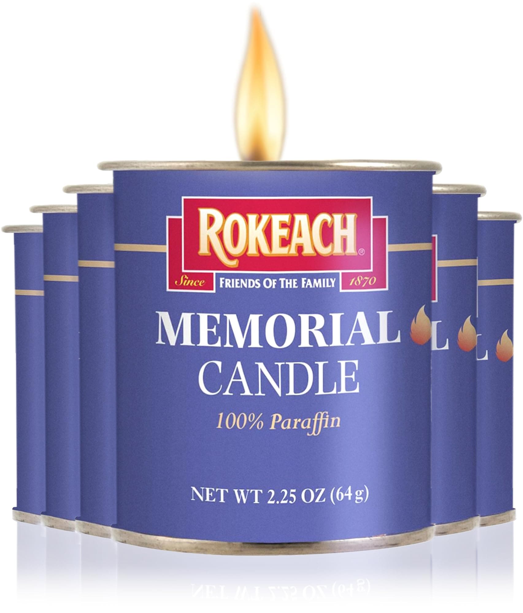 Rokeach 24 Hour Candles, Yahrzeit Memorial Candle, Tin Candles (6 Pack) | Yom Kippur Candles | Emergency Candles