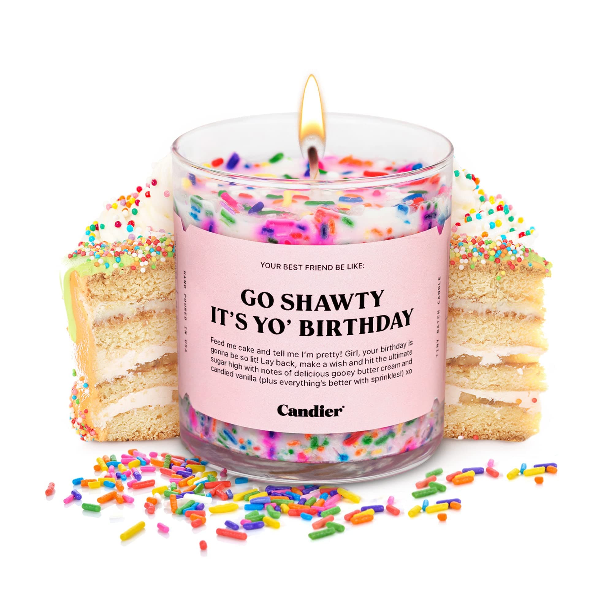 Birthday Cake Soy Candle - Relaxation Gift, 60-Hour Burn